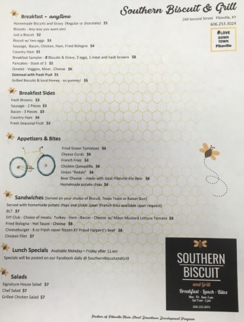 southern biscuits menu